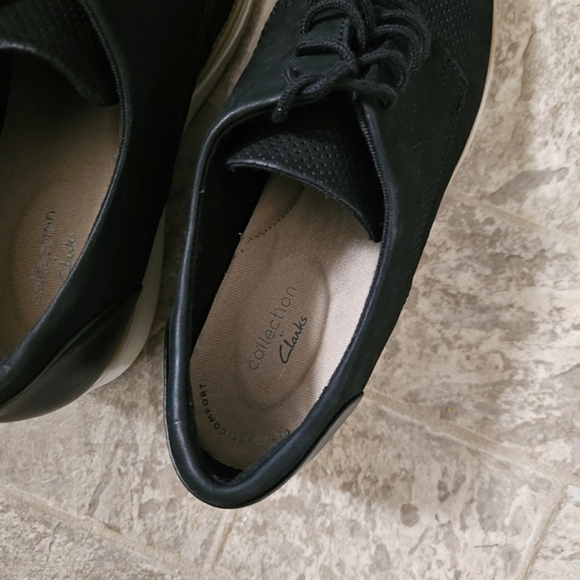 Clarks Ultimate Comfort Collection Black Leather Lace Up Oxford Loafer NWT - Picture 5 of 9